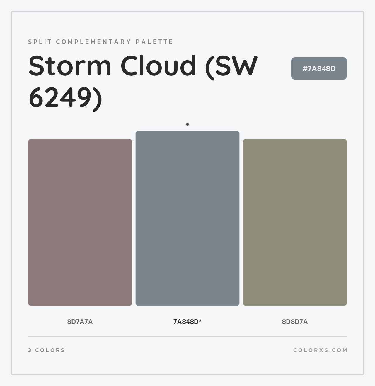Storm Cloud (SW 6249) - Split-Complementary Color Palette