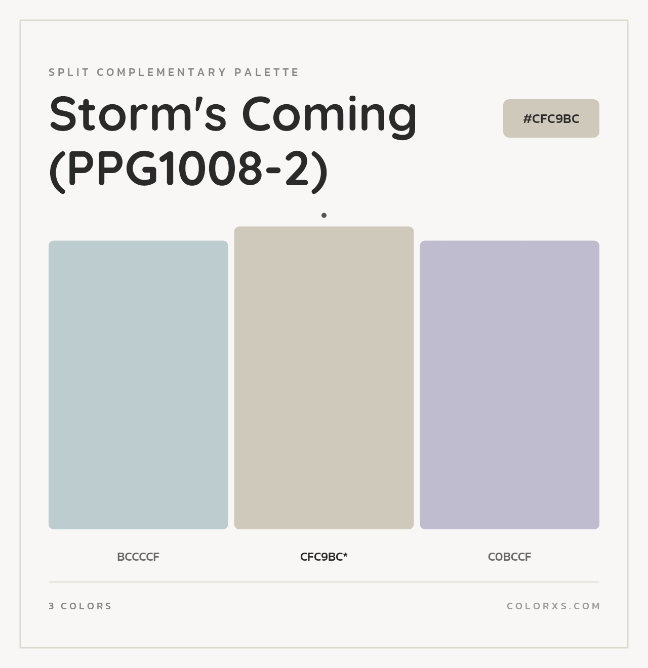 Storm's Coming (PPG1008-2) - Split-Complementary Color Palette