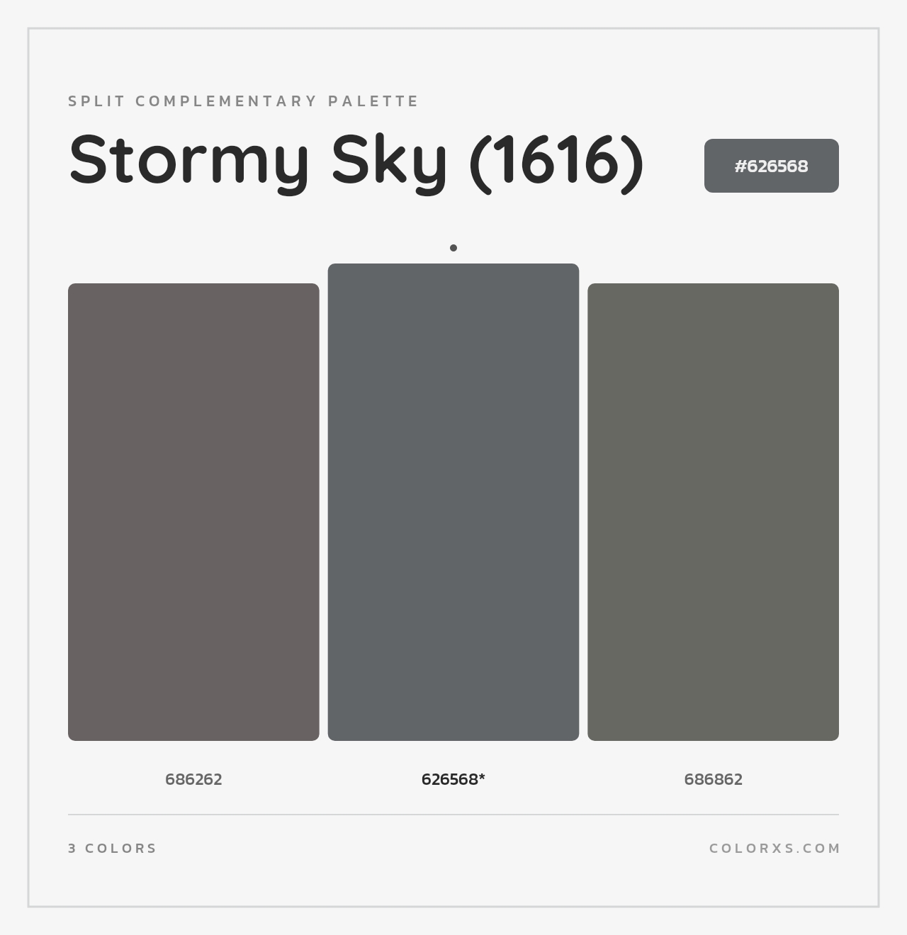 Stormy Sky (1616) - Split-Complementary Color Palette
