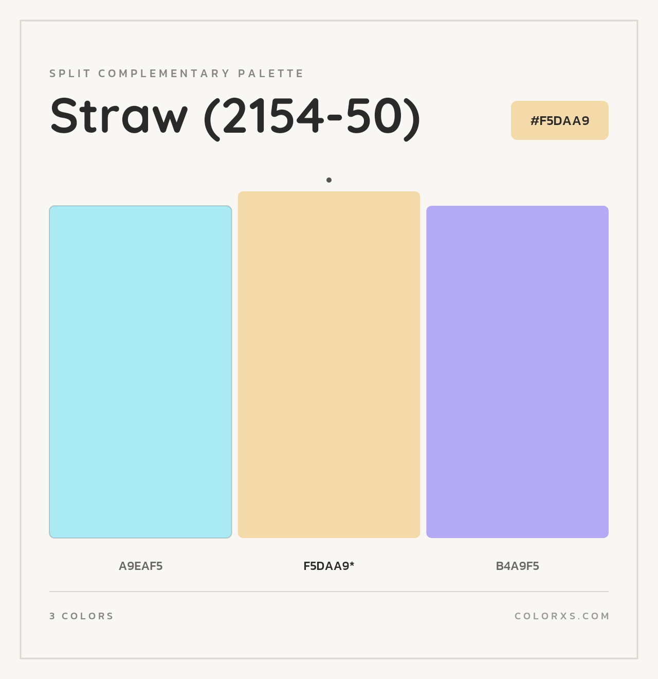 Straw (2154-50) - Split-Complementary Color Palette