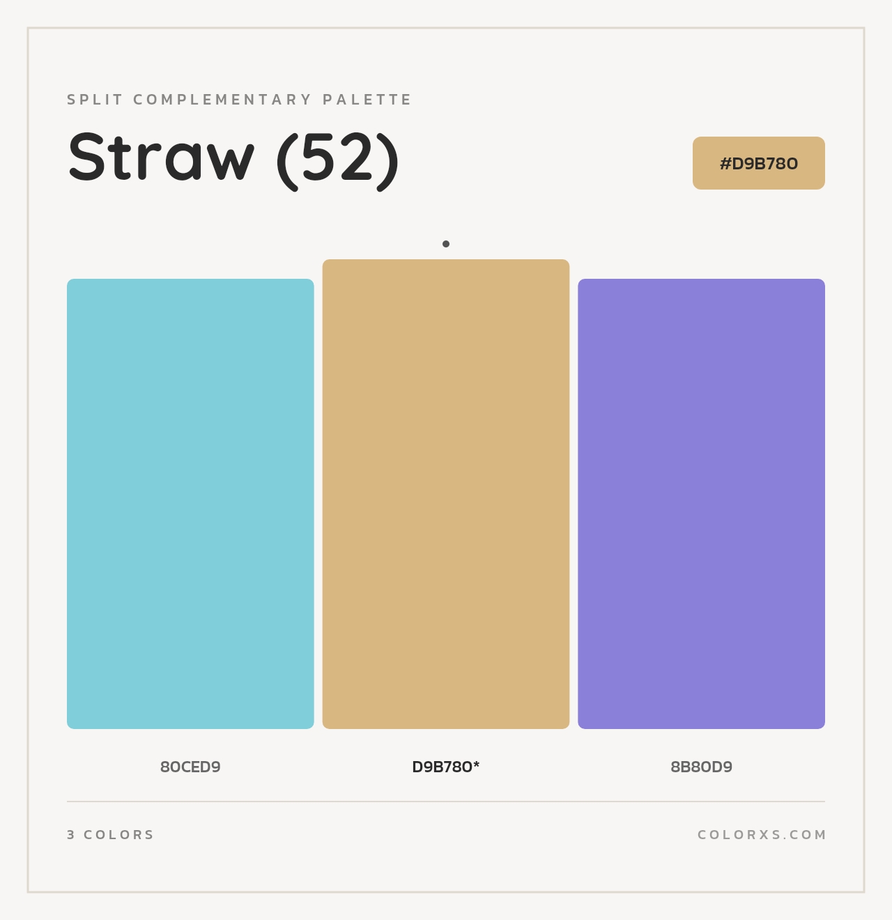 Straw (52) - Split-Complementary Color Palette