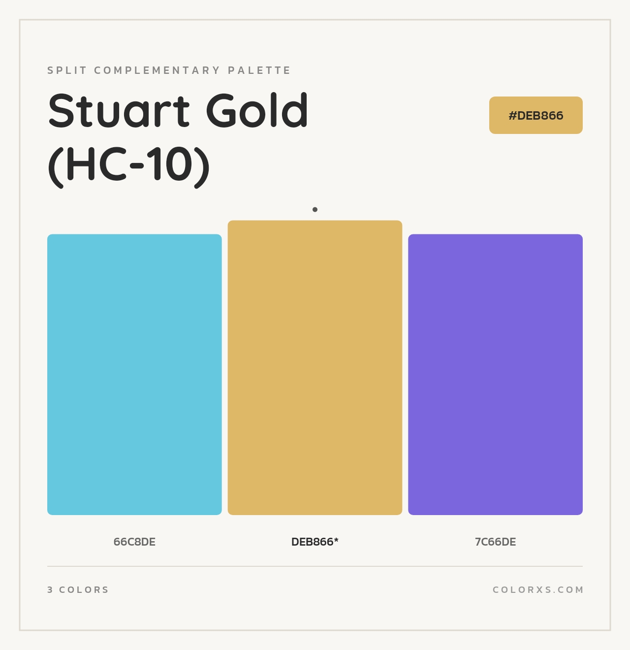 Stuart Gold (HC-10) - Split-Complementary Color Palette