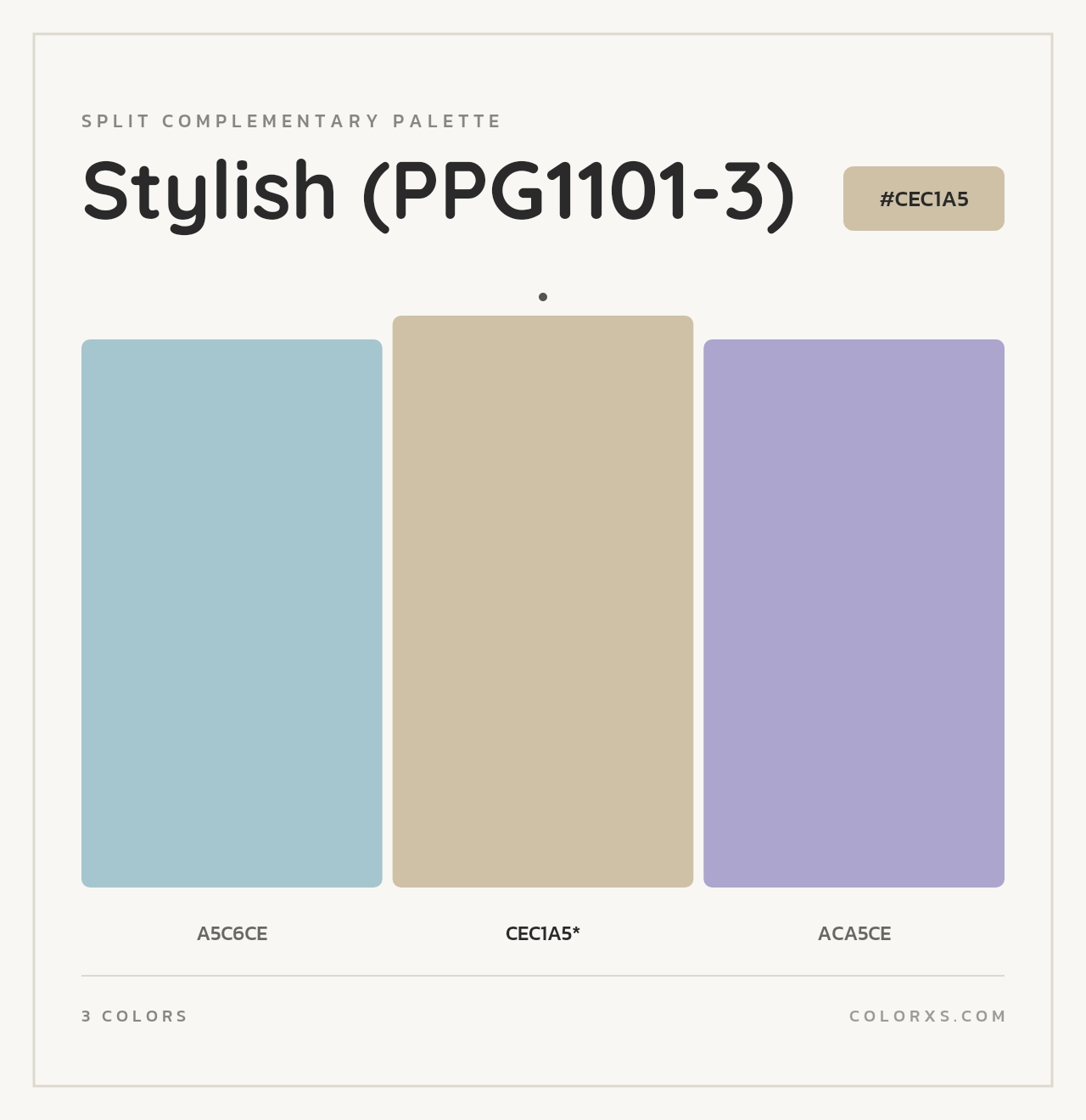 Stylish (PPG1101-3) - Split-Complementary Color Palette