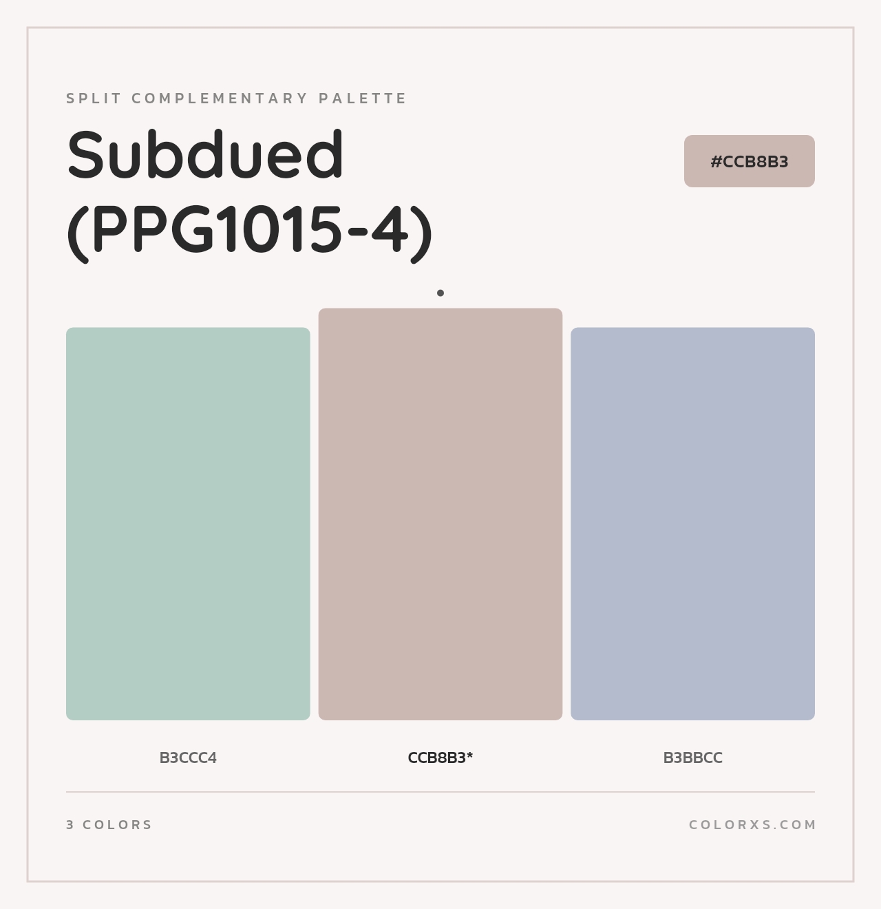 Subdued (PPG1015-4) - Split-Complementary Color Palette