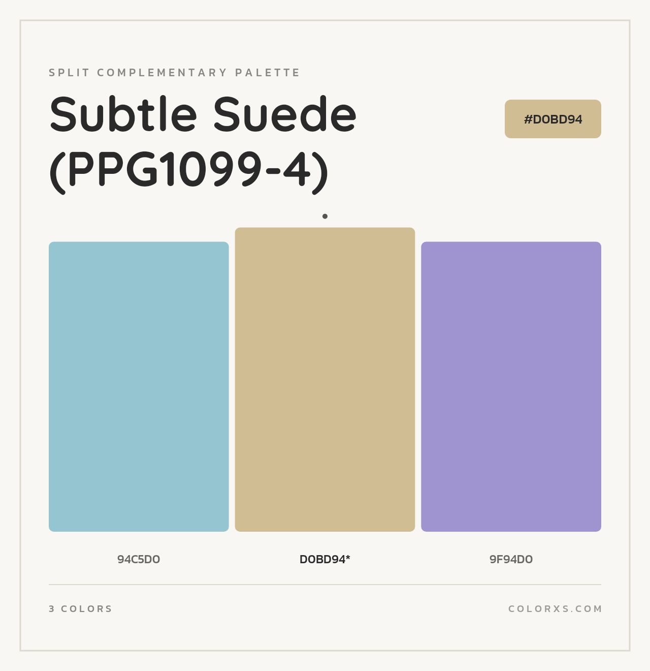 Subtle Suede (PPG1099-4) - Split-Complementary Color Palette