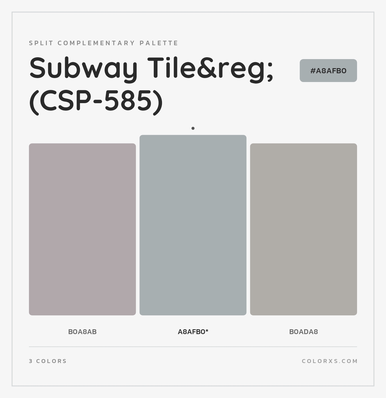 Subway Tile&reg; (CSP-585) - Split-Complementary Color Palette