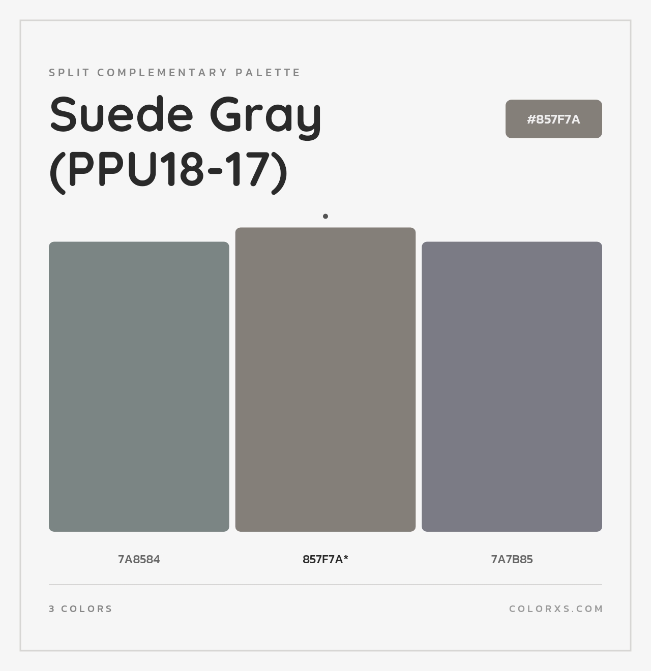 Suede Gray (PPU18-17) - Split-Complementary Color Palette