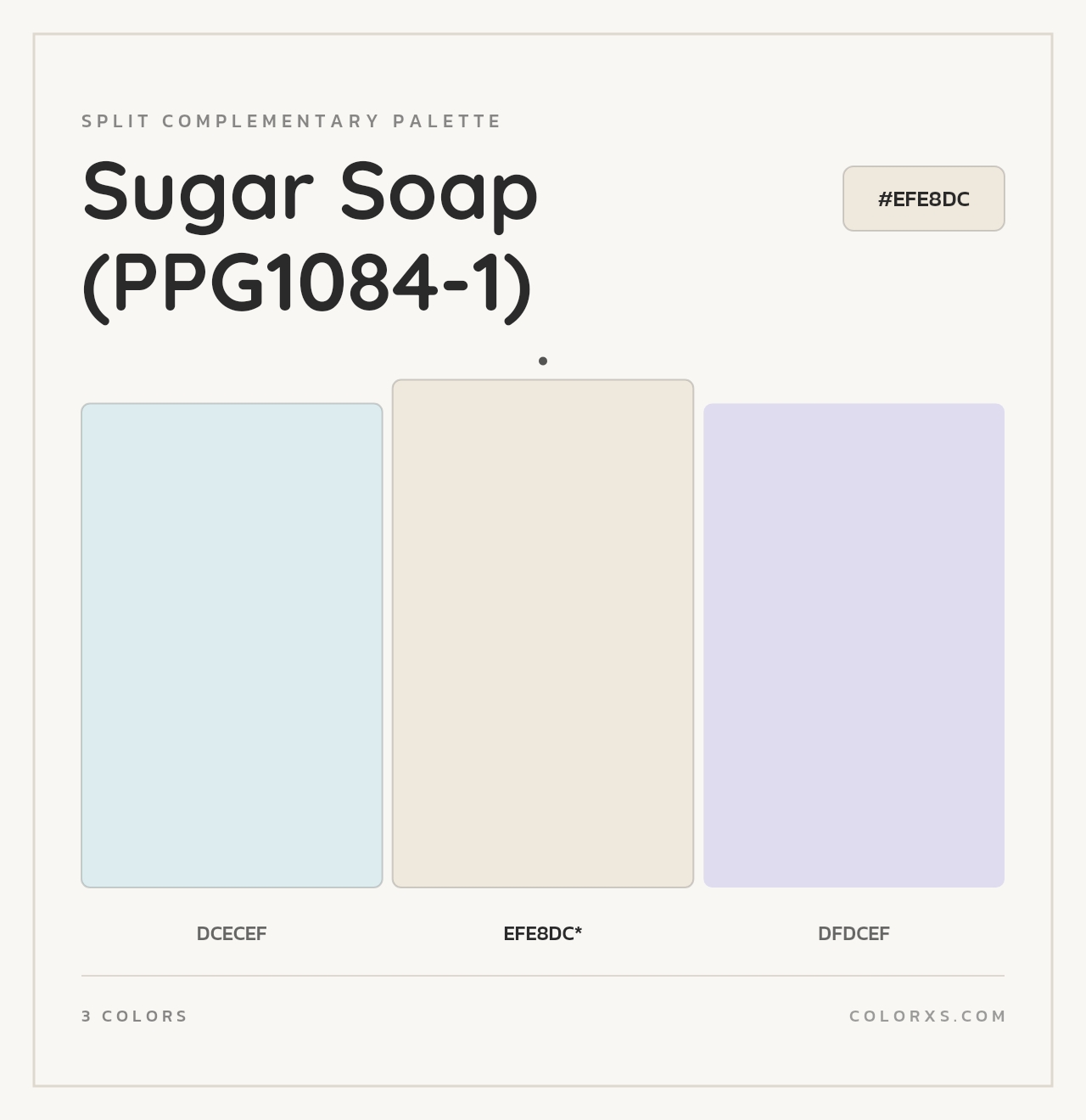 Sugar Soap (PPG1084-1) - Split-Complementary Color Palette