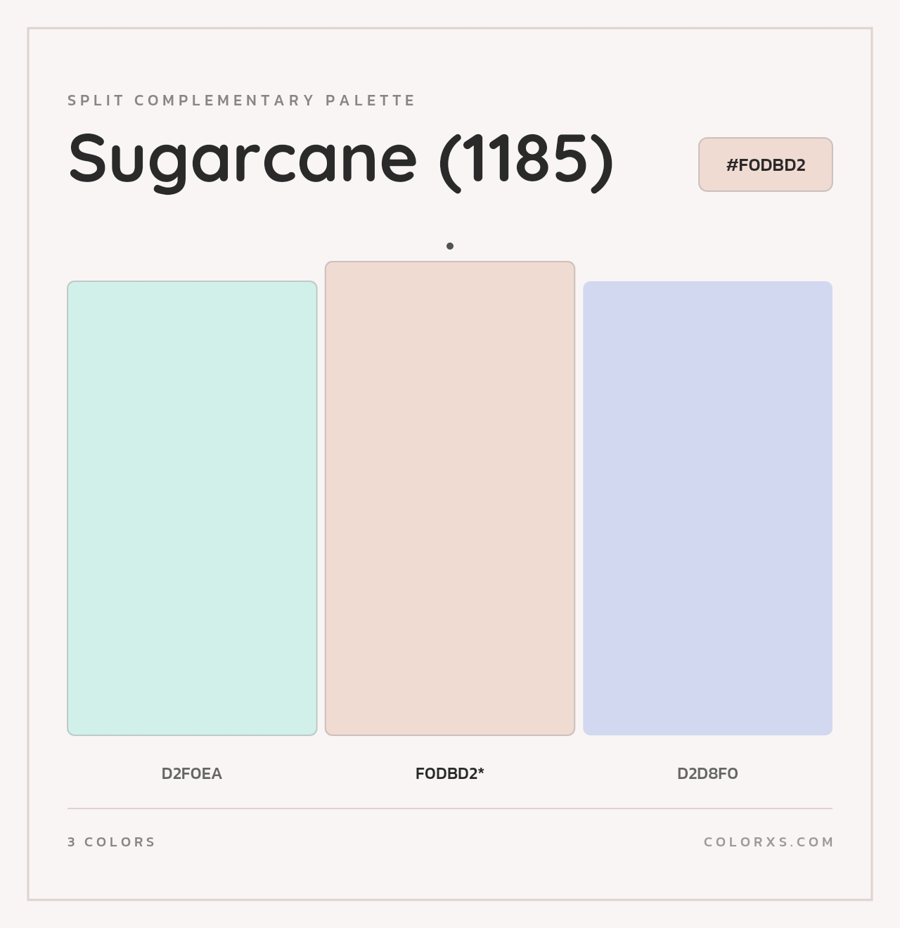 Sugarcane (1185) - Split-Complementary Color Palette