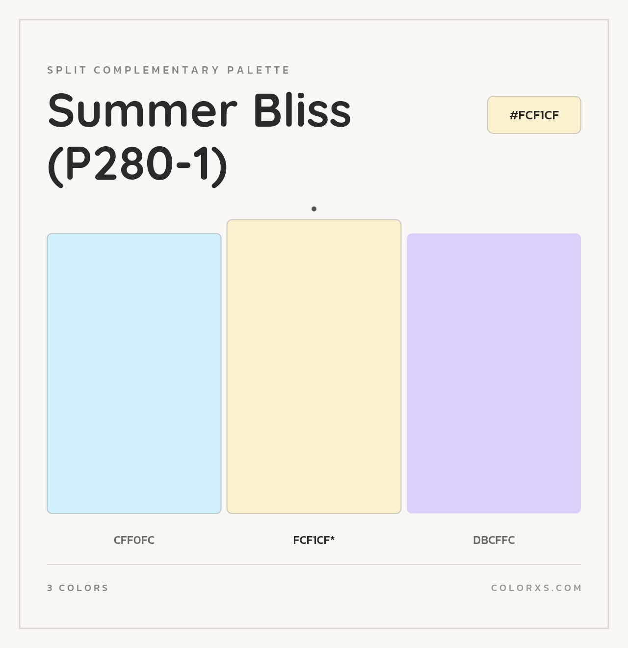 Summer Bliss (P280-1) - Split-Complementary Color Palette