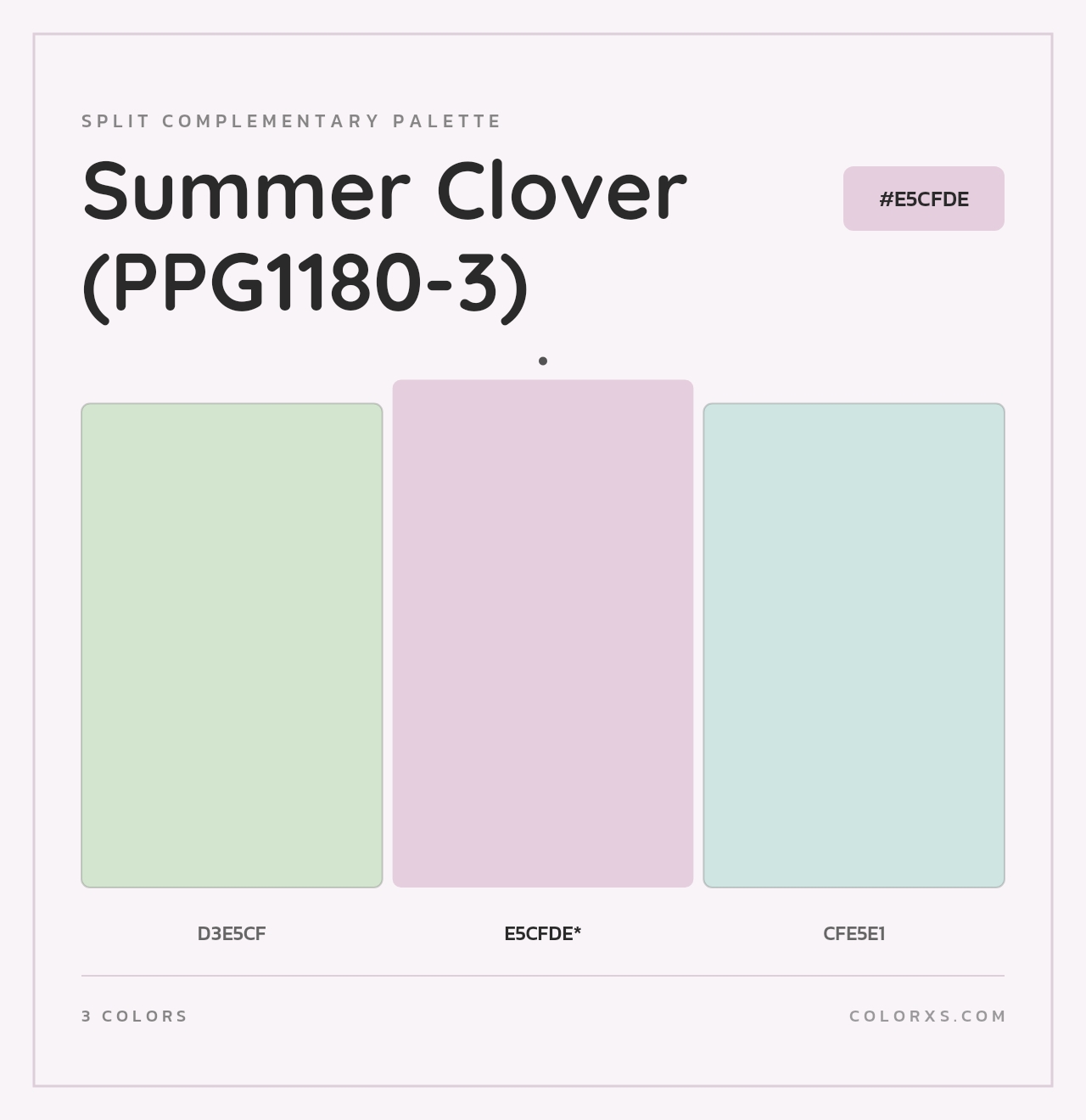 Summer Clover (PPG1180-3) - Split-Complementary Color Palette