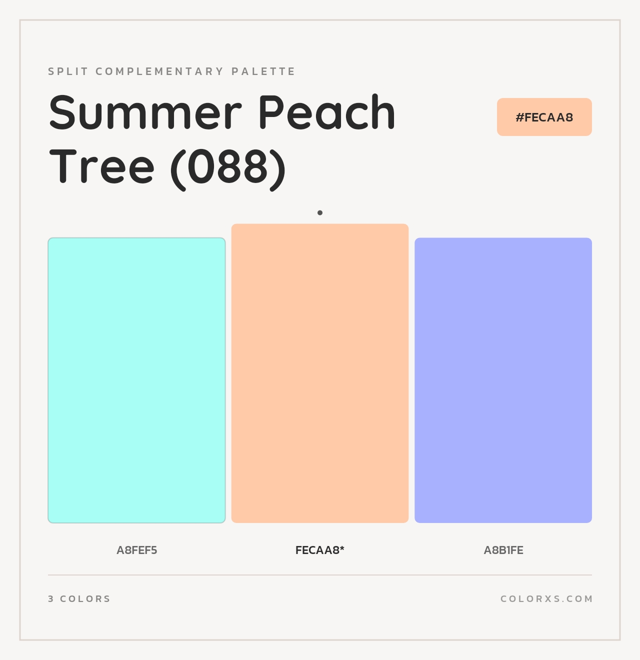 Summer Peach Tree (088) - Split-Complementary Color Palette