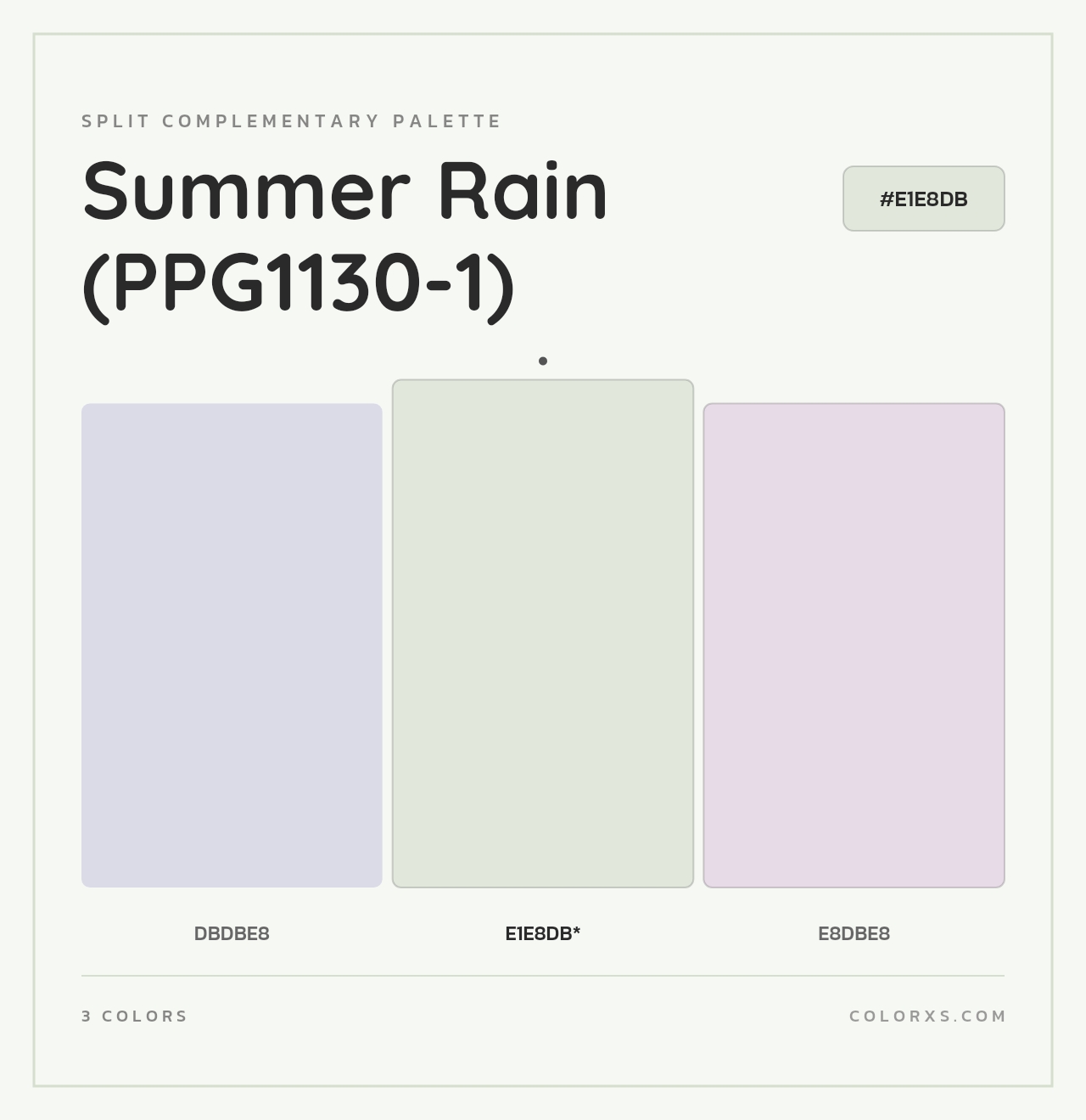 Summer Rain (PPG1130-1) - Split-Complementary Color Palette