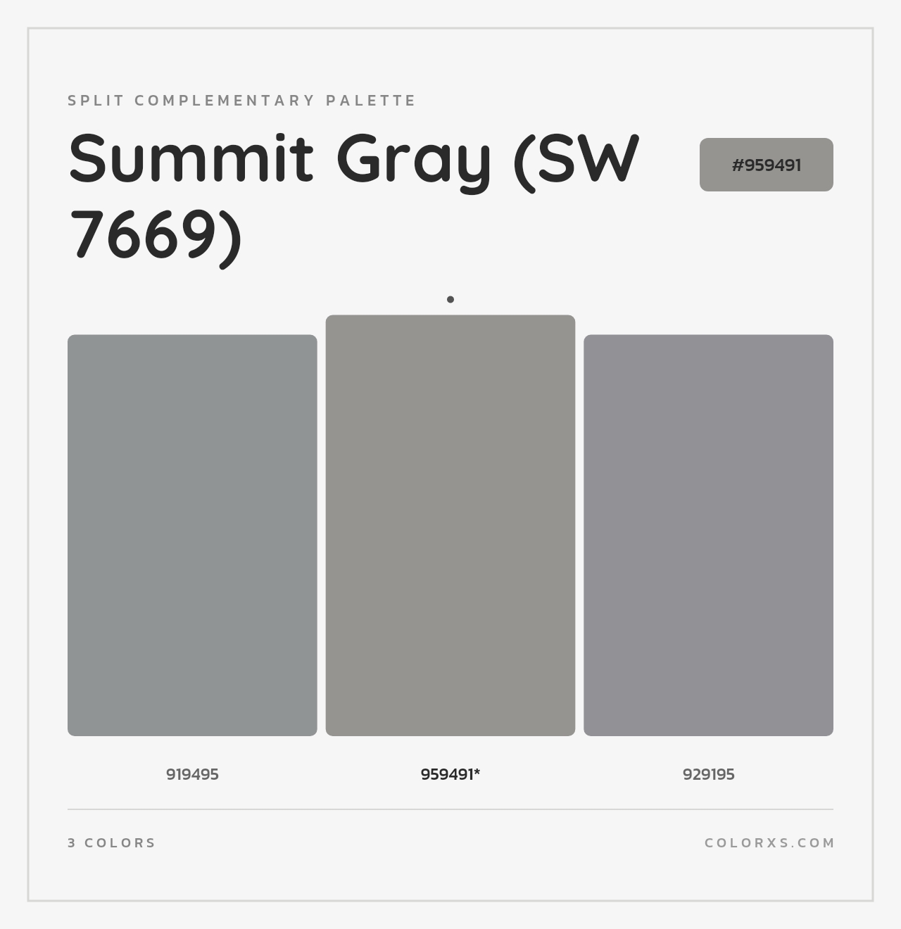 Summit Gray (SW 7669) - Split-Complementary Color Palette