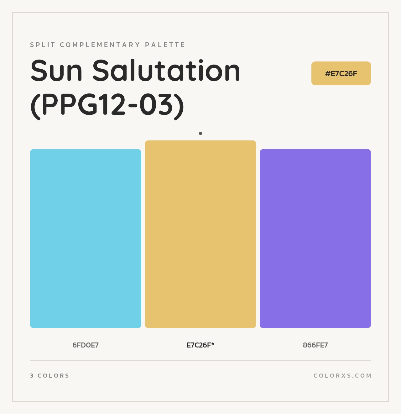 Sun Salutation (PPG12-03) - Split-Complementary Color Palette