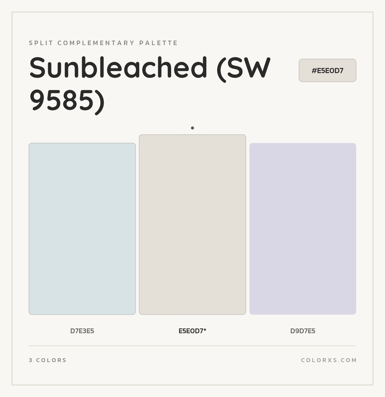 Sunbleached (SW 9585) - Split-Complementary Color Palette