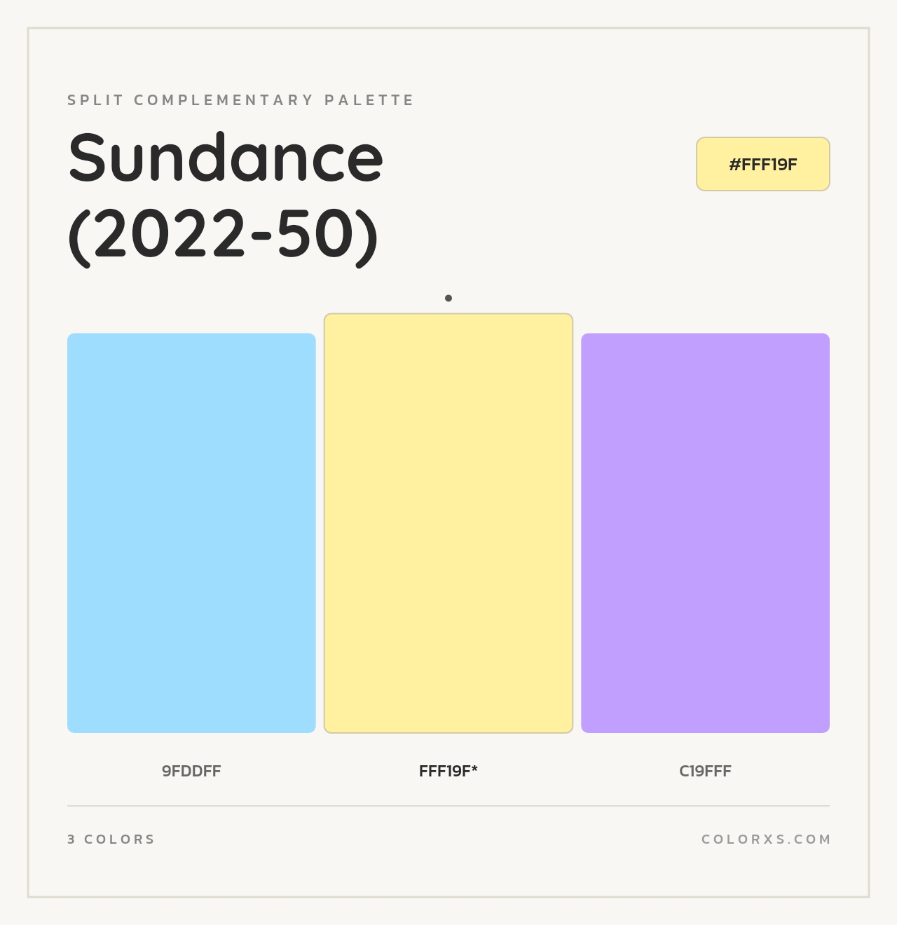 Sundance (2022-50) - Split-Complementary Color Palette