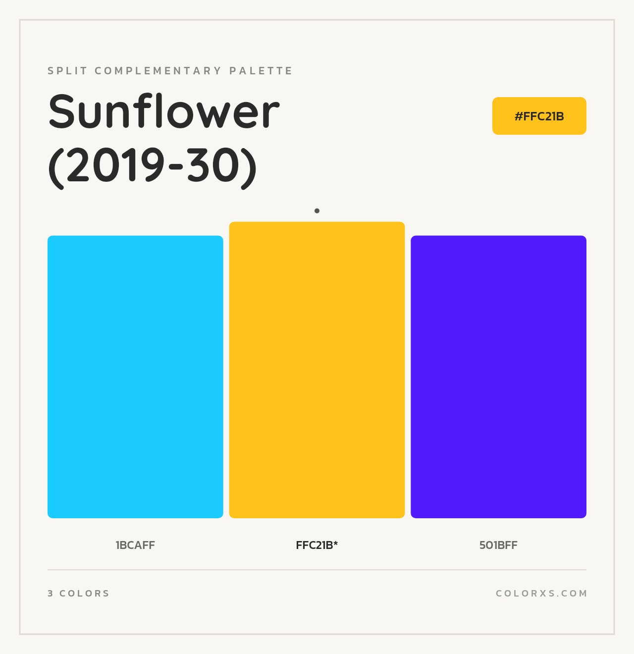 Sunflower (2019-30) - Split-Complementary Color Palette