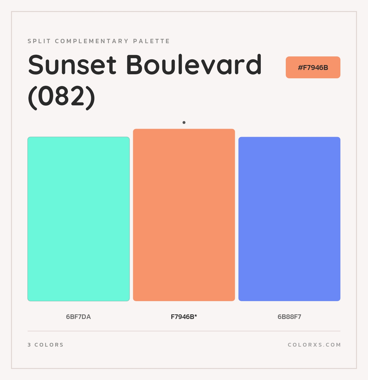 Sunset Boulevard (082) - Split-Complementary Color Palette