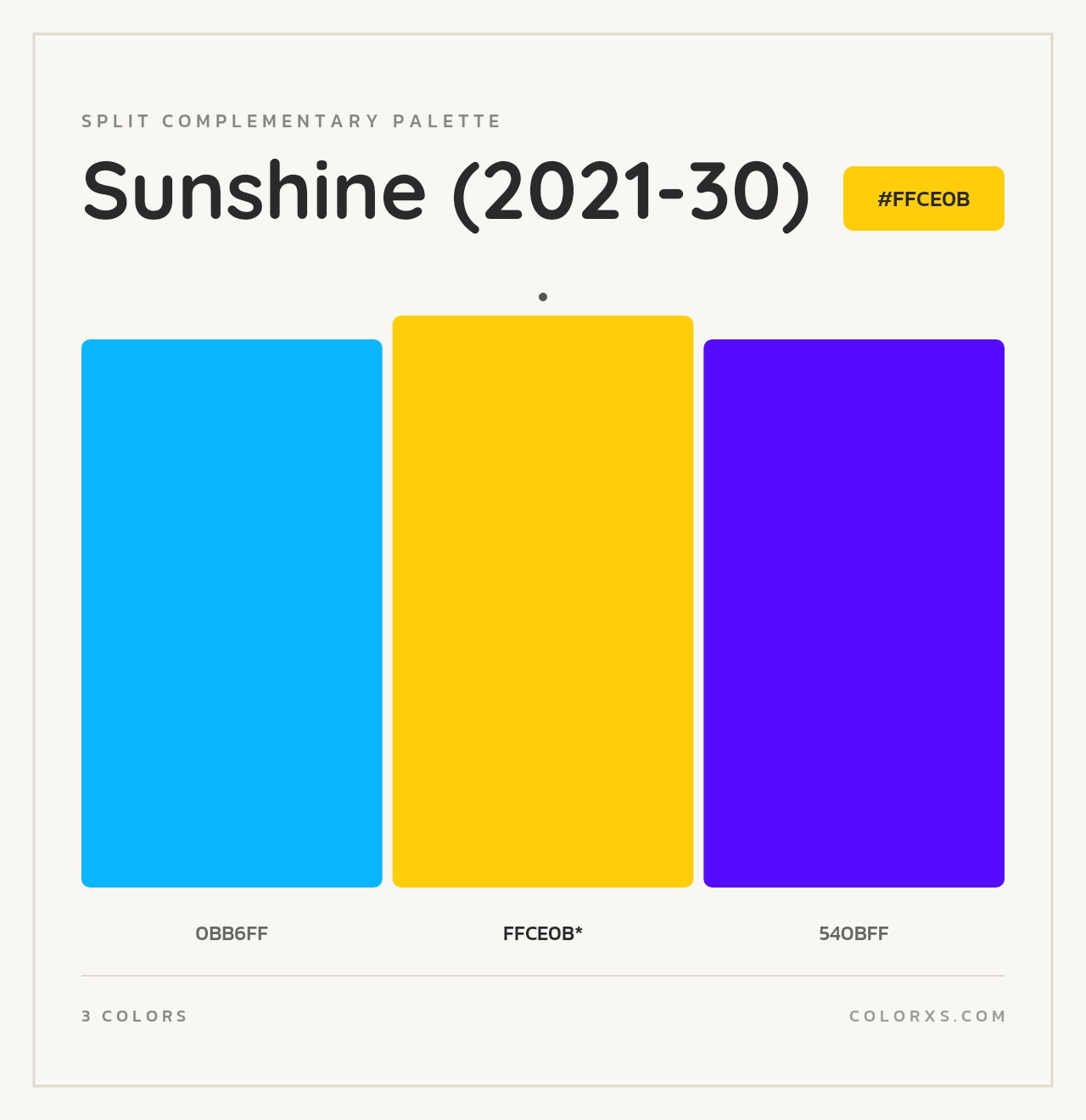 Sunshine (2021-30) - Split-Complementary Color Palette