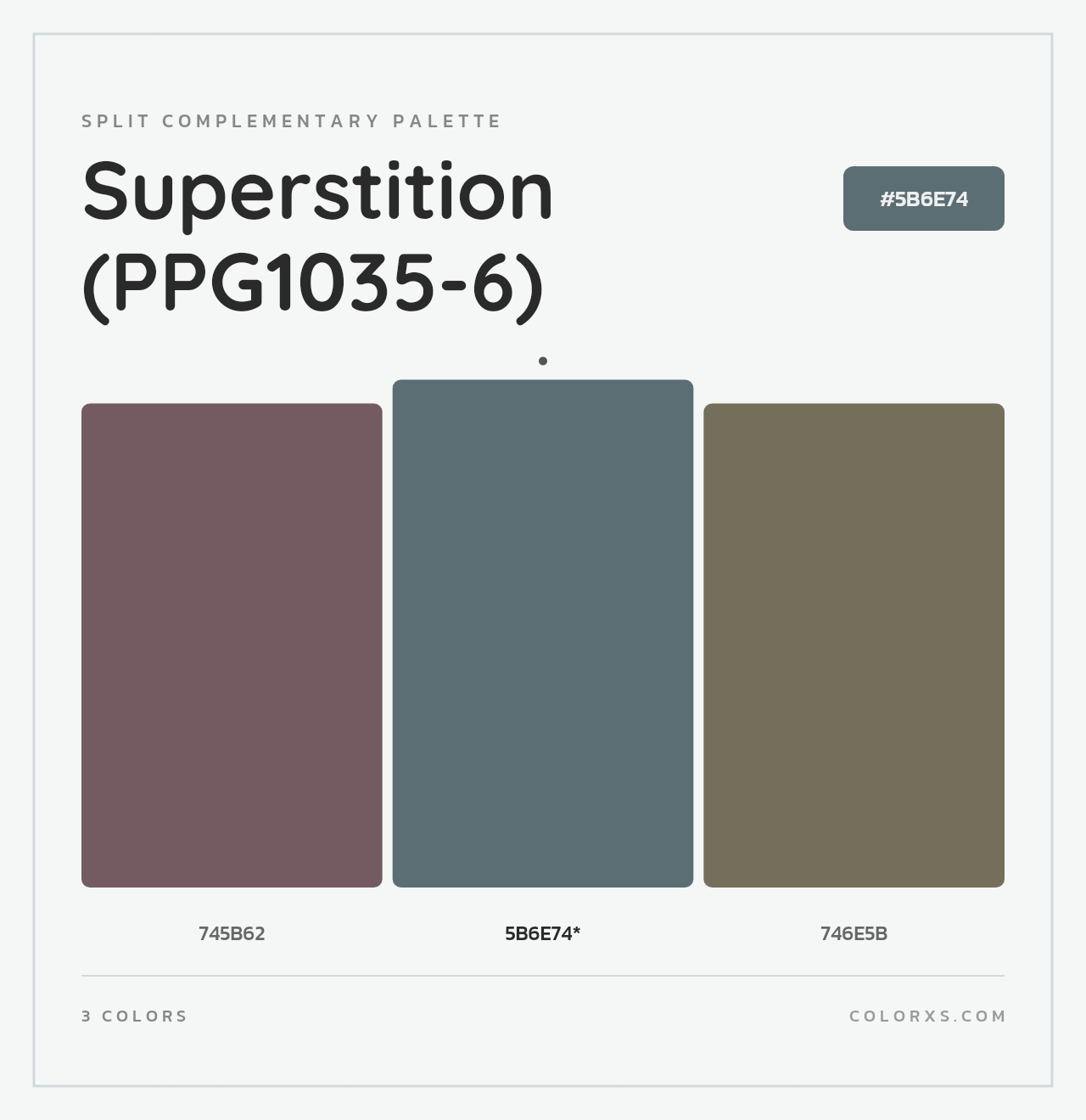 Superstition (PPG1035-6) - Split-Complementary Color Palette