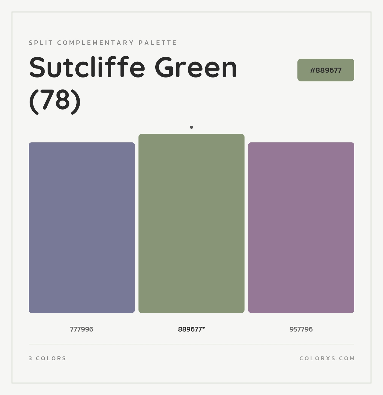 Sutcliffe Green (78) - Split-Complementary Color Palette