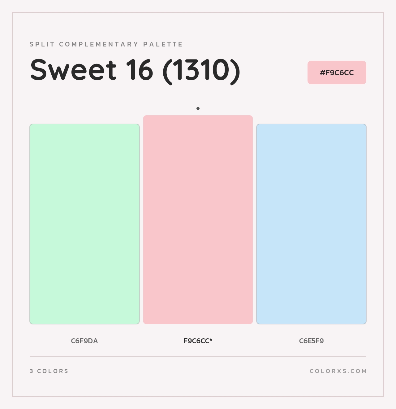 Sweet 16 (1310) - Split-Complementary Color Palette
