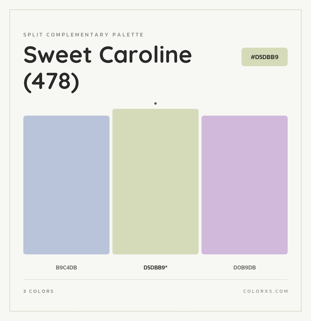 Sweet Caroline (478) - Split-Complementary Color Palette