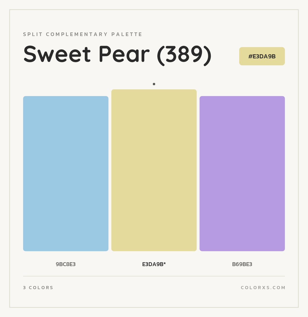 Sweet Pear (389) - Split-Complementary Color Palette