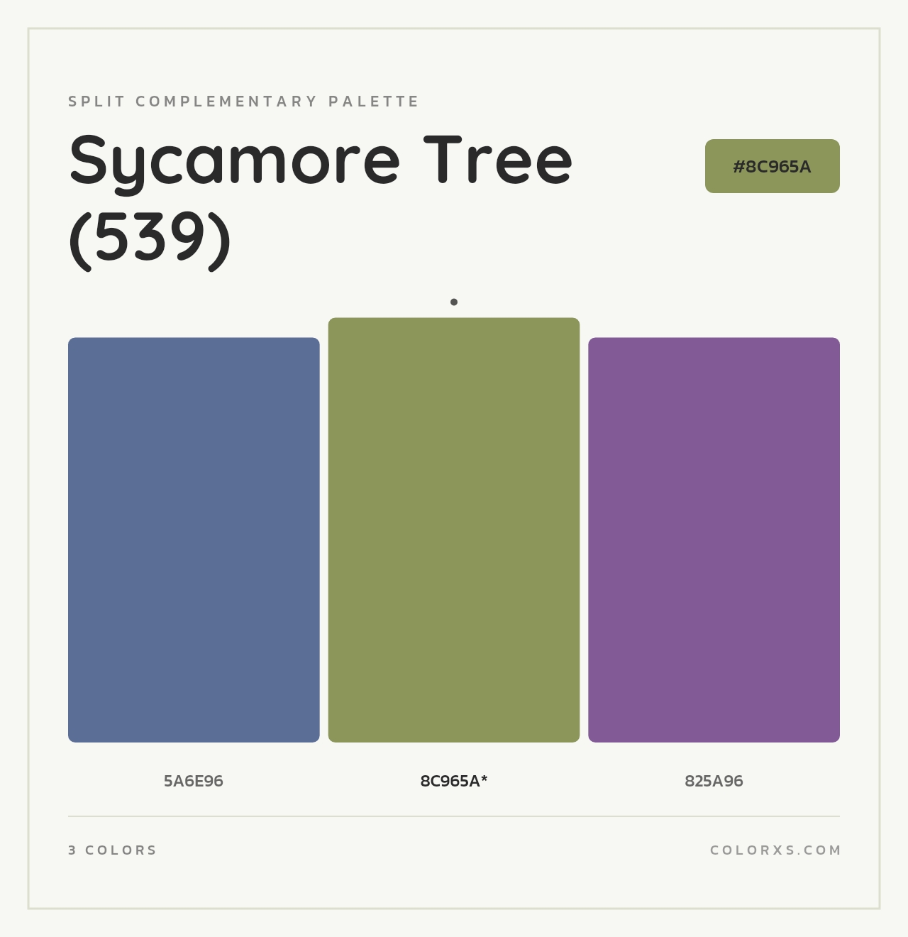 Sycamore Tree (539) - Split-Complementary Color Palette