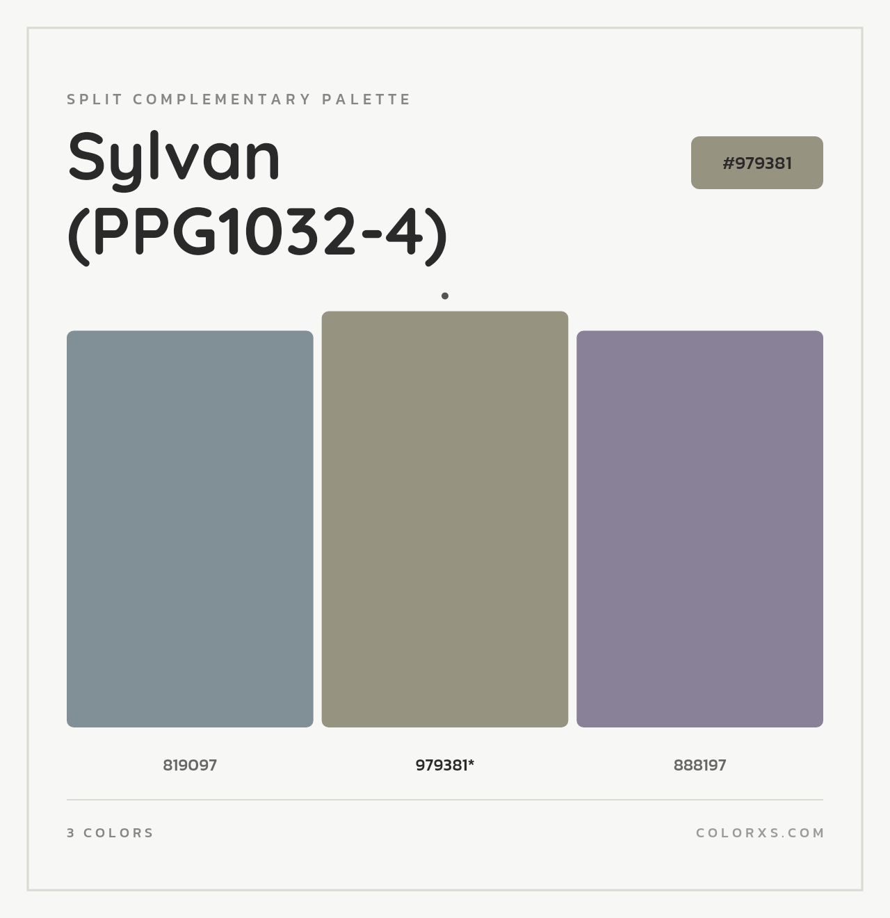 Sylvan (PPG1032-4) - Split-Complementary Color Palette