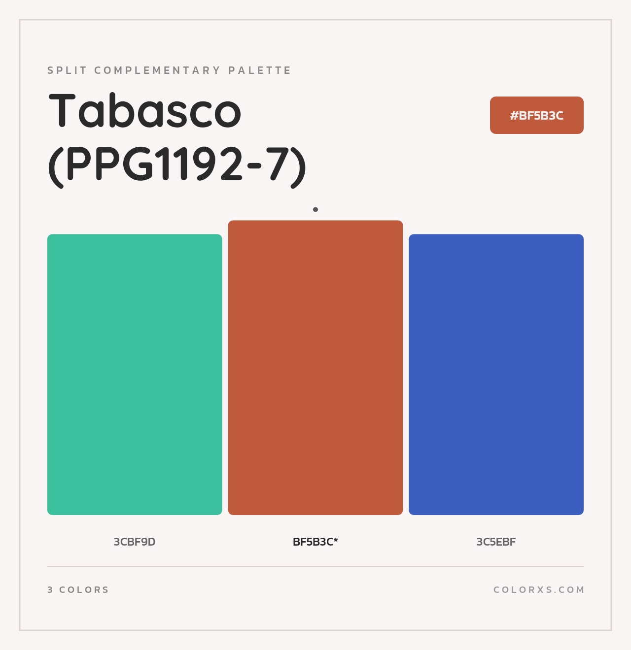 Tabasco (PPG1192-7) - Split-Complementary Color Palette