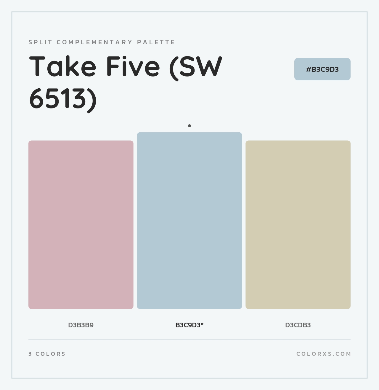 Take Five (SW 6513) - Split-Complementary Color Palette