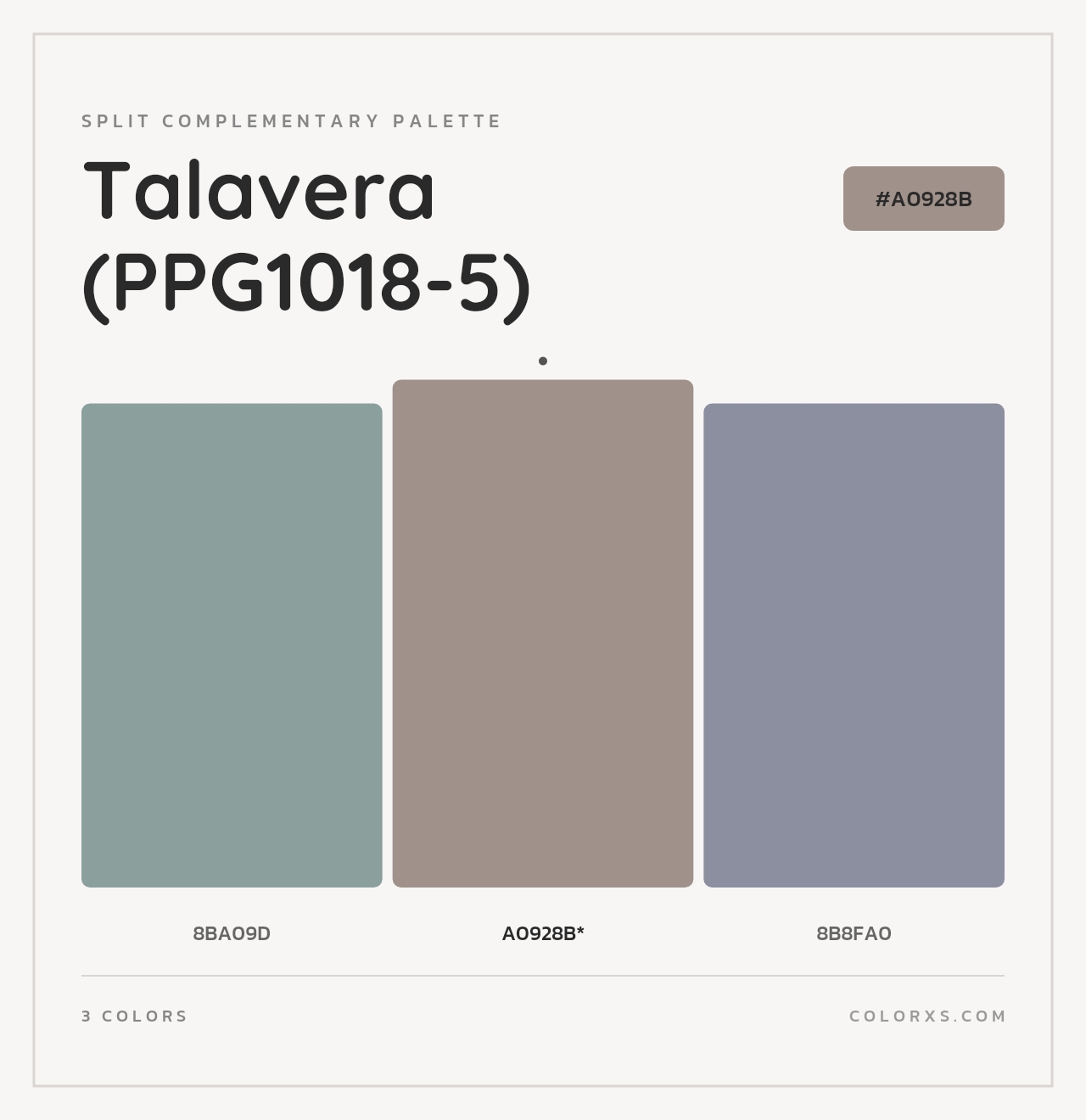 Talavera (PPG1018-5) - Split-Complementary Color Palette