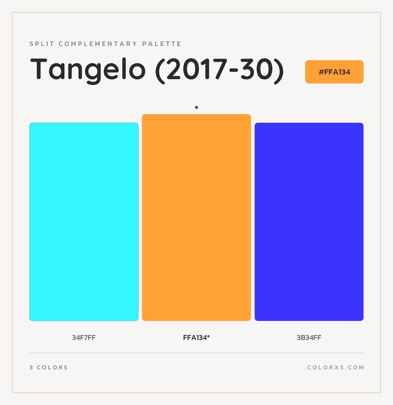 Tangelo (2017-30) - Split-Complementary Color Palette