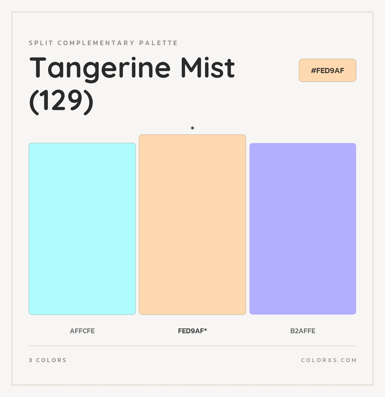 Tangerine Mist (129) - Split-Complementary Color Palette