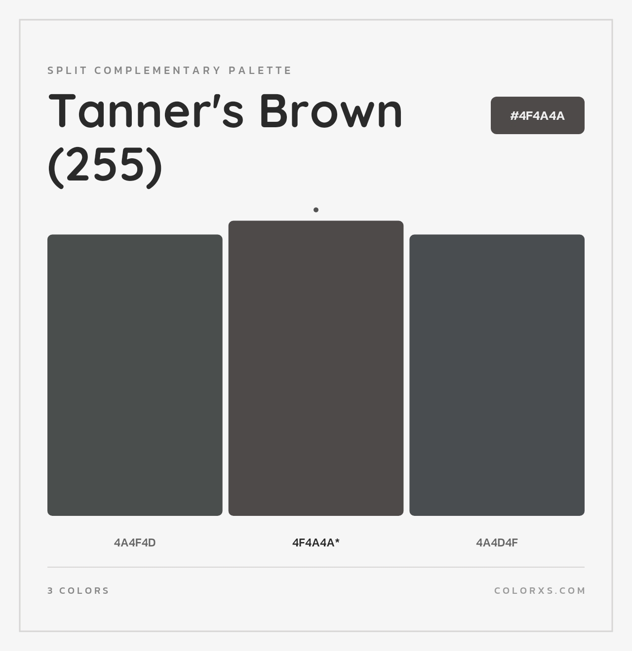 Tanner's Brown (255) - Split-Complementary Color Palette