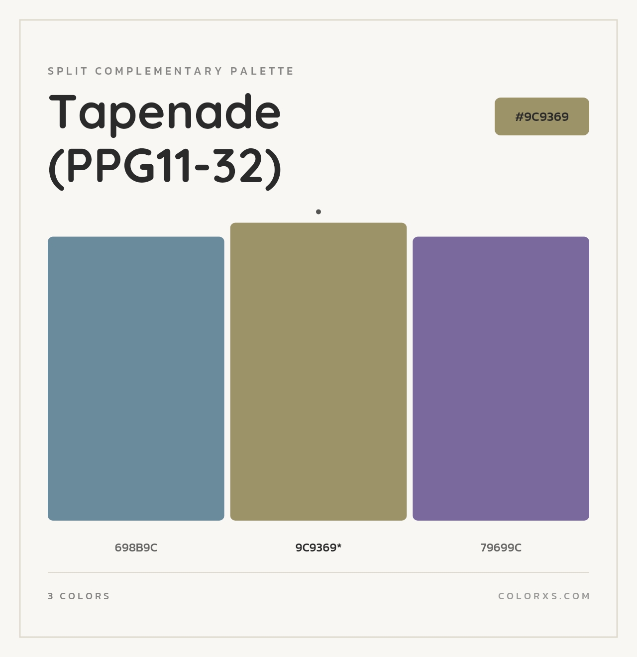 Tapenade (PPG11-32) - Split-Complementary Color Palette
