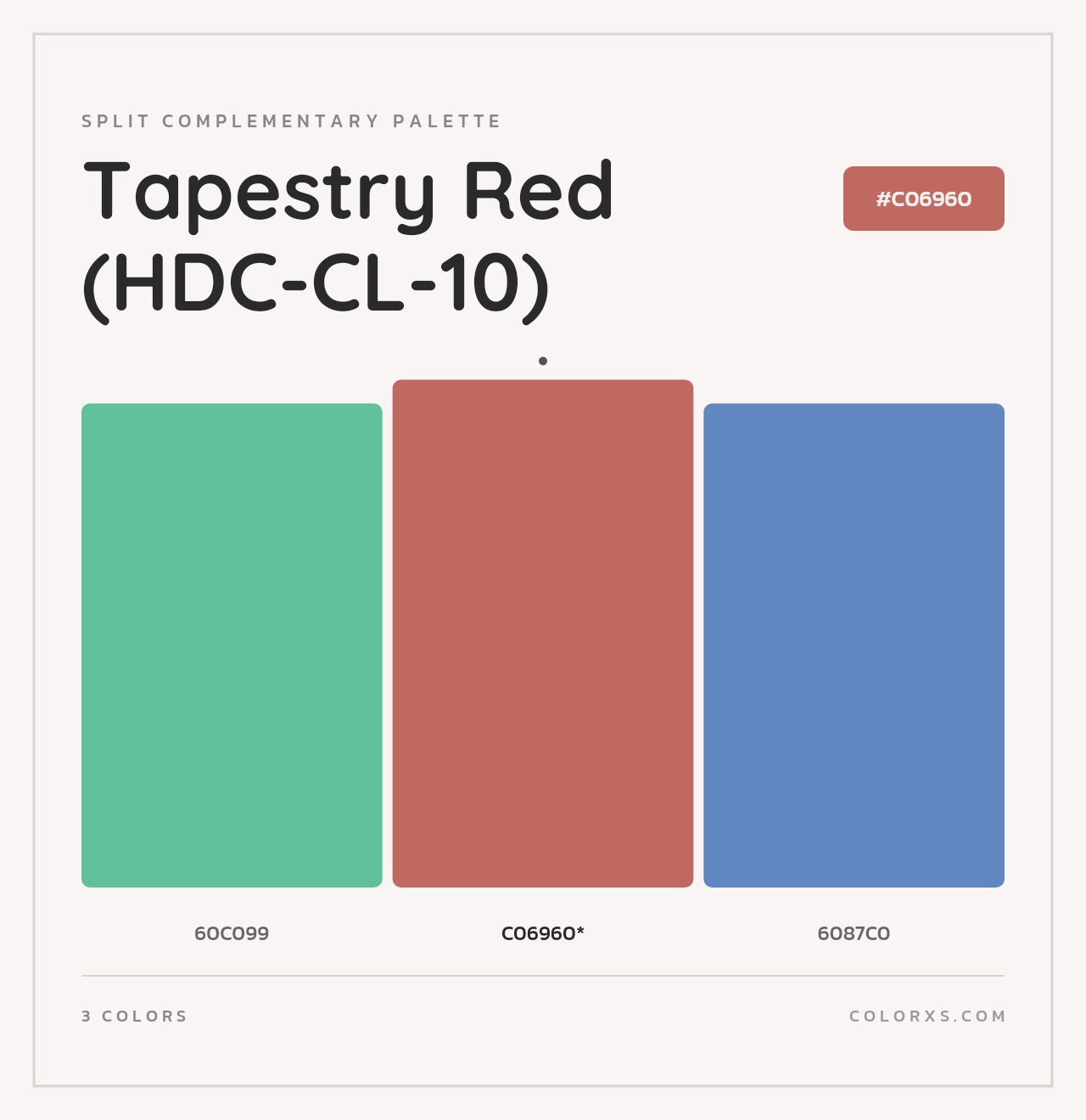 Tapestry Red (HDC-CL-10) - Split-Complementary Color Palette