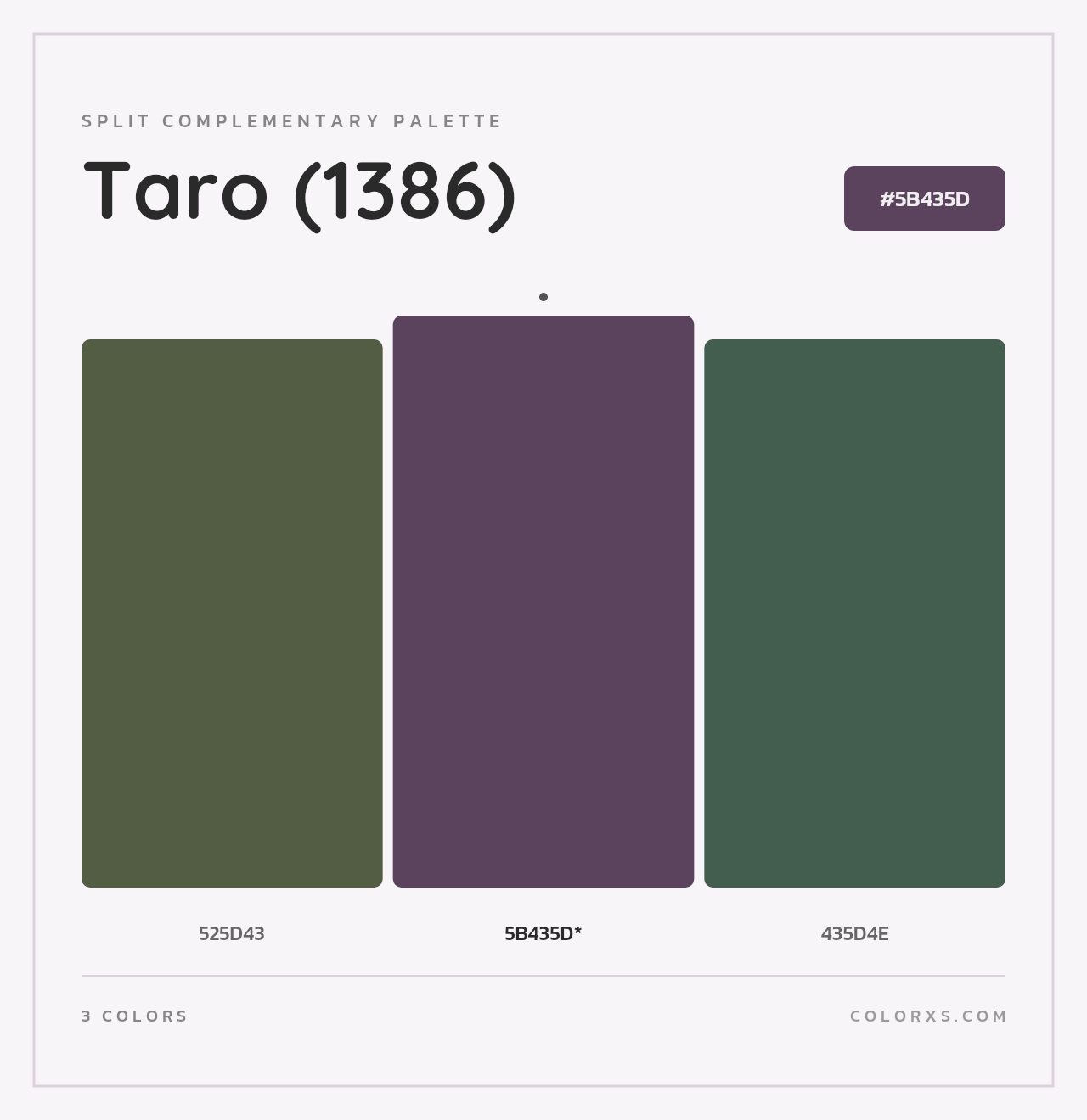 Taro (1386) - Split-Complementary Color Palette