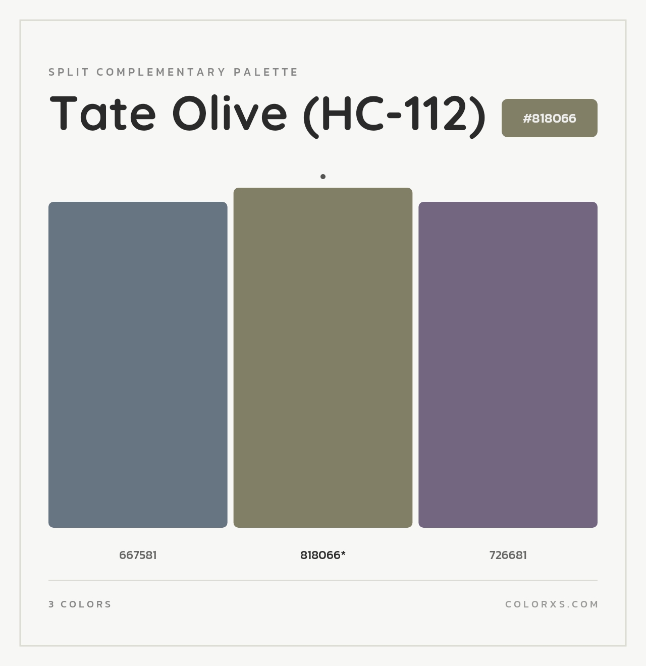 Tate Olive (HC-112) - Split-Complementary Color Palette
