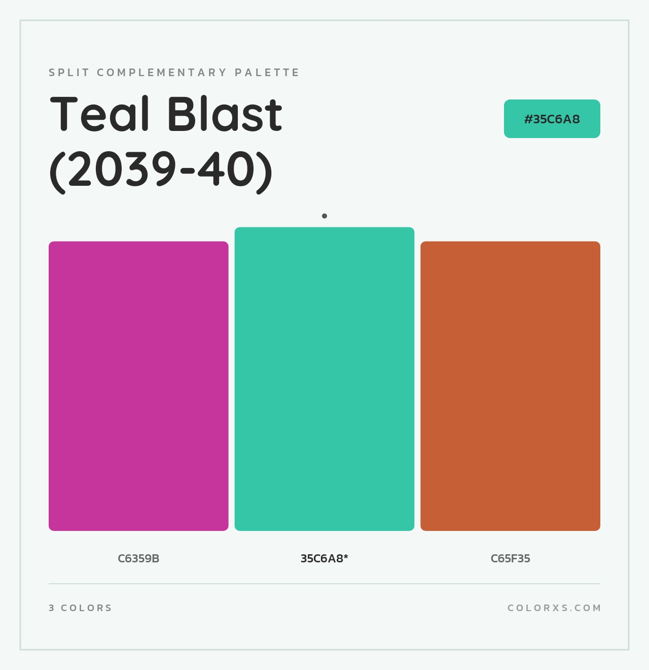 Teal Blast (2039-40) - Split-Complementary Color Palette