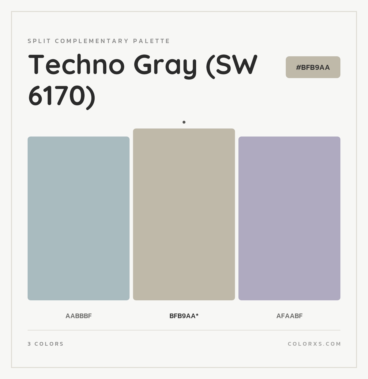 Techno Gray (SW 6170) - Split-Complementary Color Palette