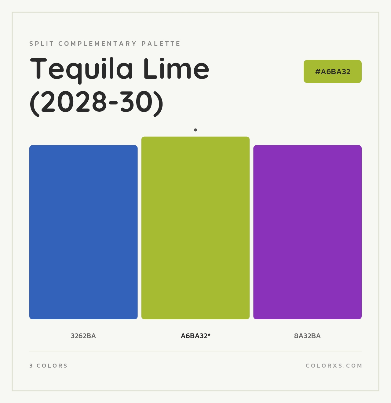 Tequila Lime (2028-30) - Split-Complementary Color Palette