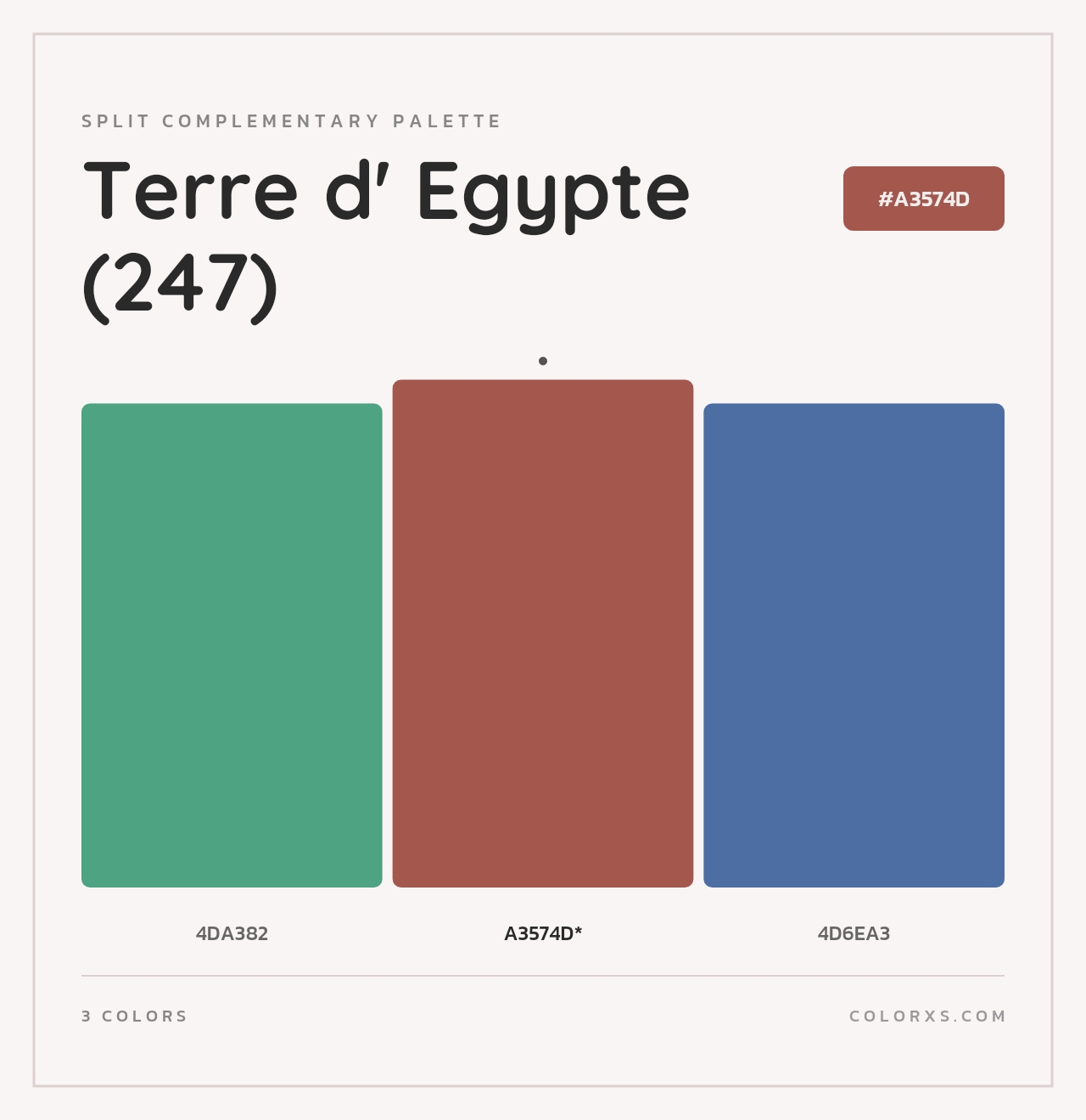 Terre d' Egypte (247) - Split-Complementary Color Palette