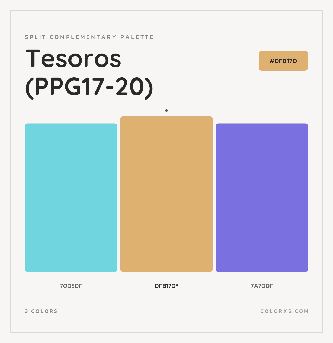 Tesoros (PPG17-20) - Split-Complementary Color Palette