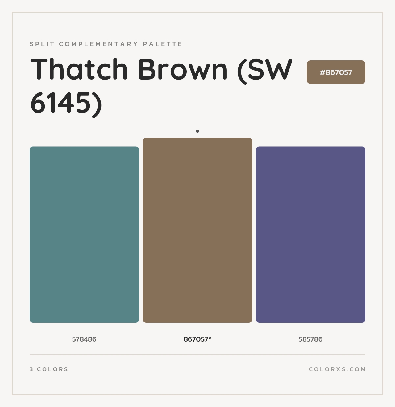 Thatch Brown (SW 6145) - Split-Complementary Color Palette