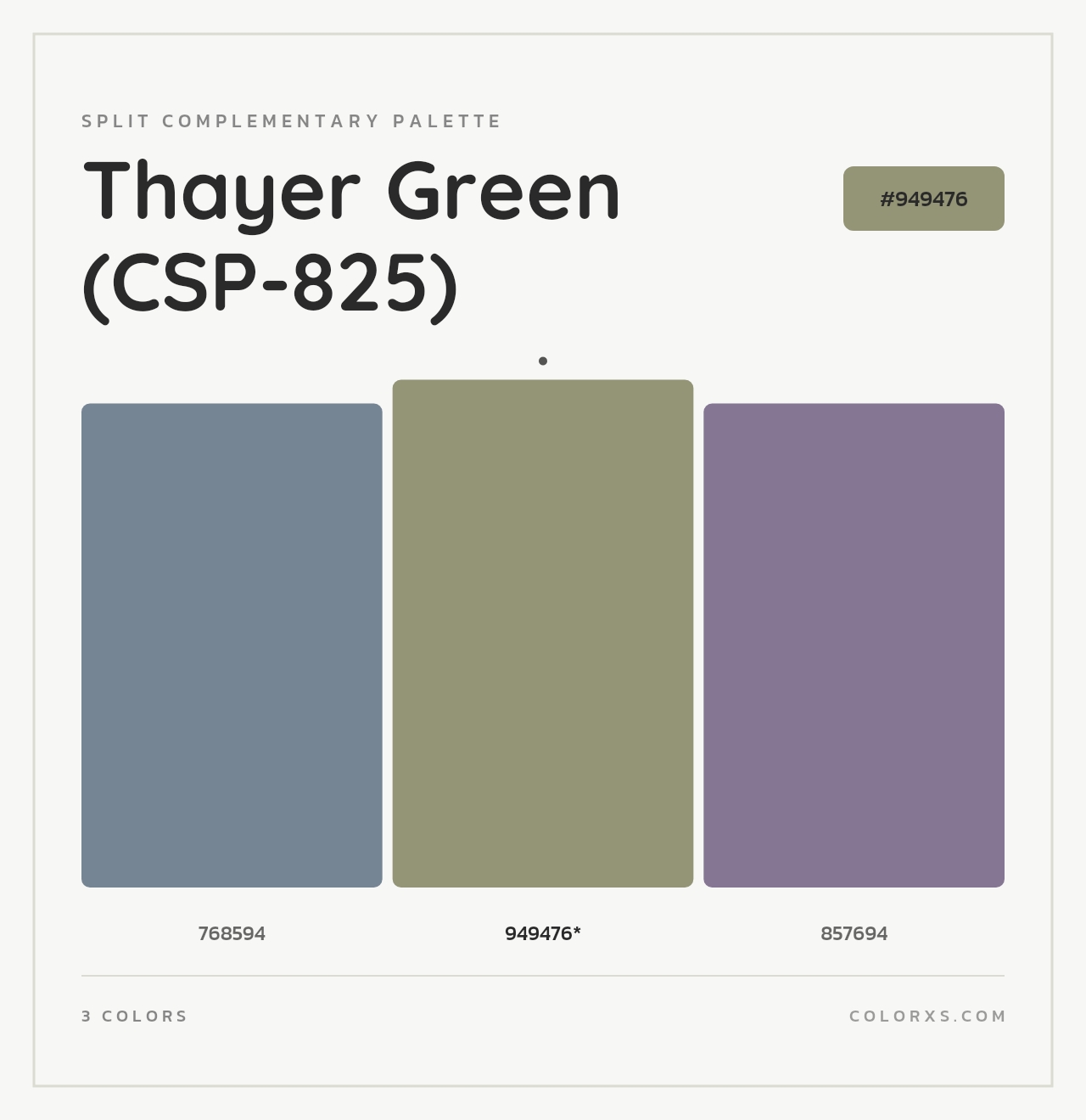 Thayer Green (CSP-825) - Split-Complementary Color Palette