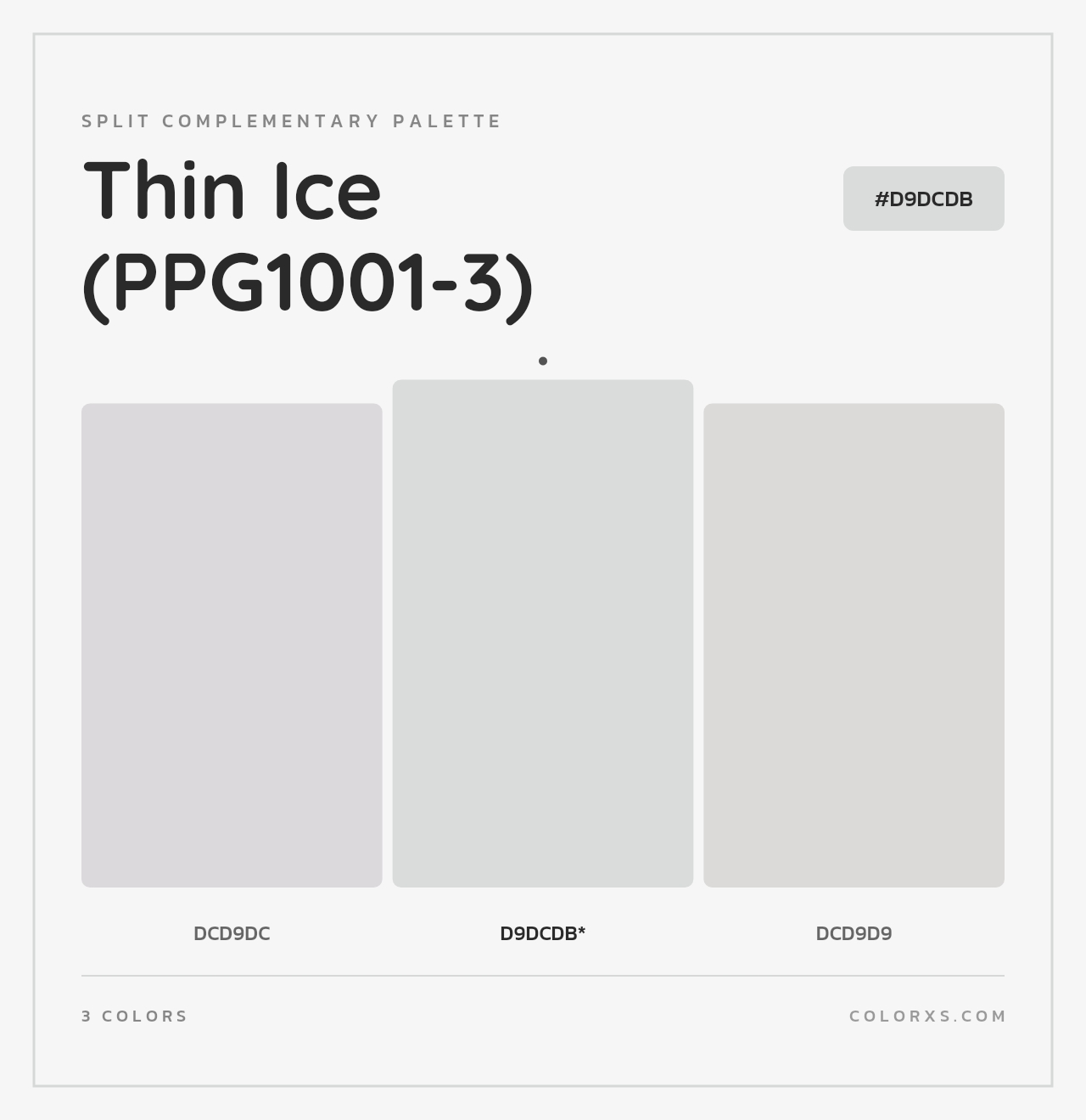 Thin Ice (PPG1001-3) - Split-Complementary Color Palette