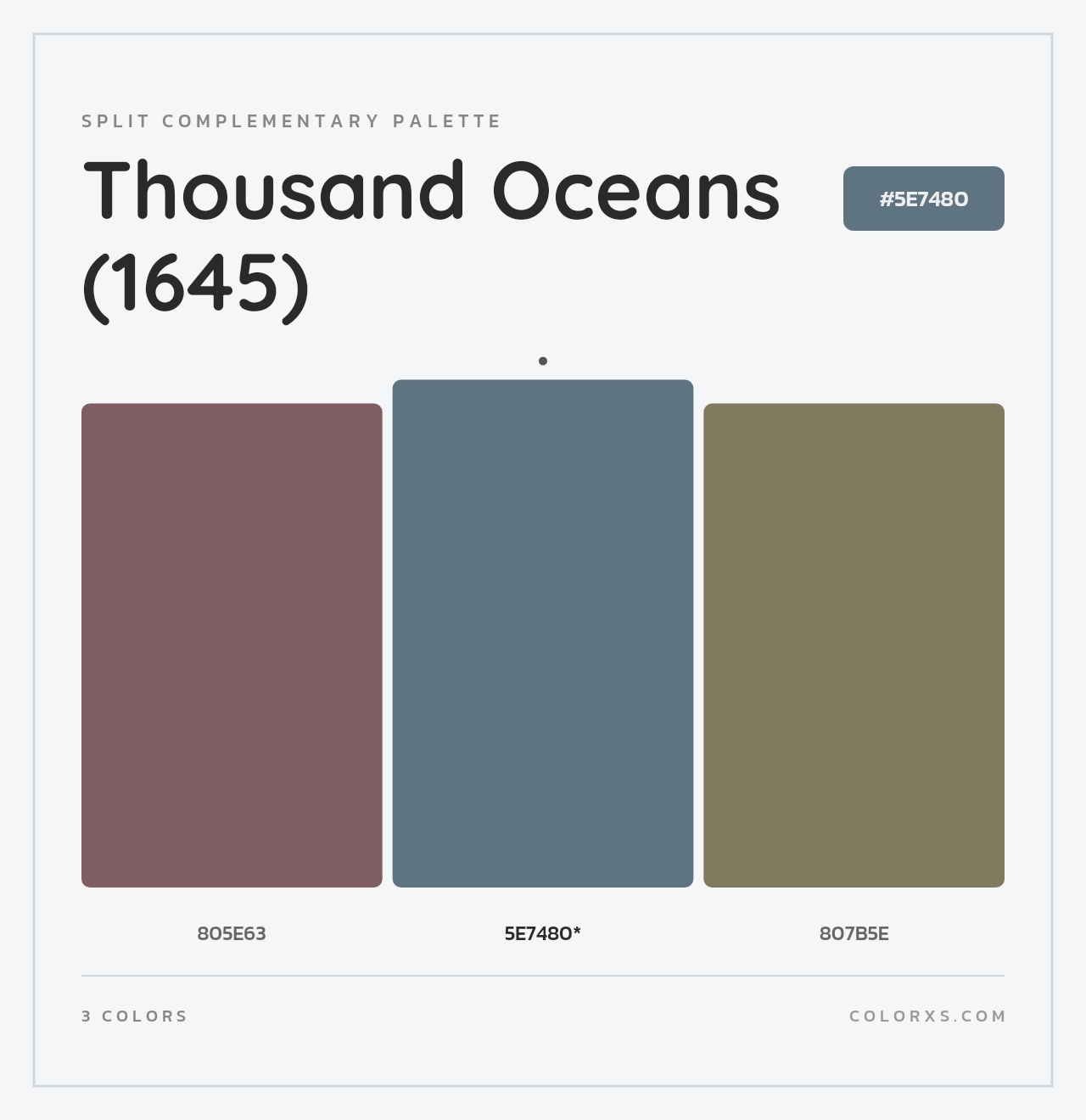 Thousand Oceans (1645) - Split-Complementary Color Palette